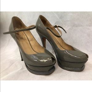 YSL Tribute Patent Leather gray 36.5 platform heel